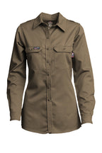 Women's FR DH Uniform Shirts | made with 6.5oz. Westex® DH | Khaki