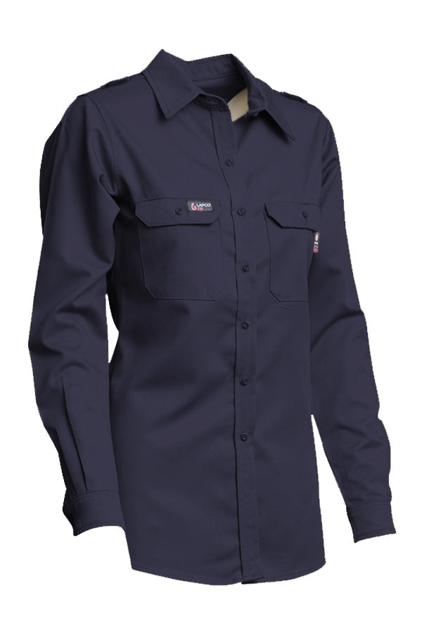 Ladies FR DH Uniform Shirt | made with 6.5oz. Westex DH - Navy - L / Tall / Navy Ladies FR DH Uniform Shirt | made with 6.5oz. Westex DH - Navy - L / Tall / Navy